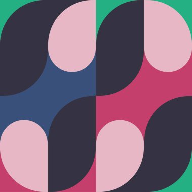  Basit şekil ve figürlü geometri minimalist sanat posteri. Web afişi, iş sunumu, kurumsal kimlik, kumaş baskısı, duvar kağıdı için İskandinav tarzı soyut vektör tasarımı şablonu