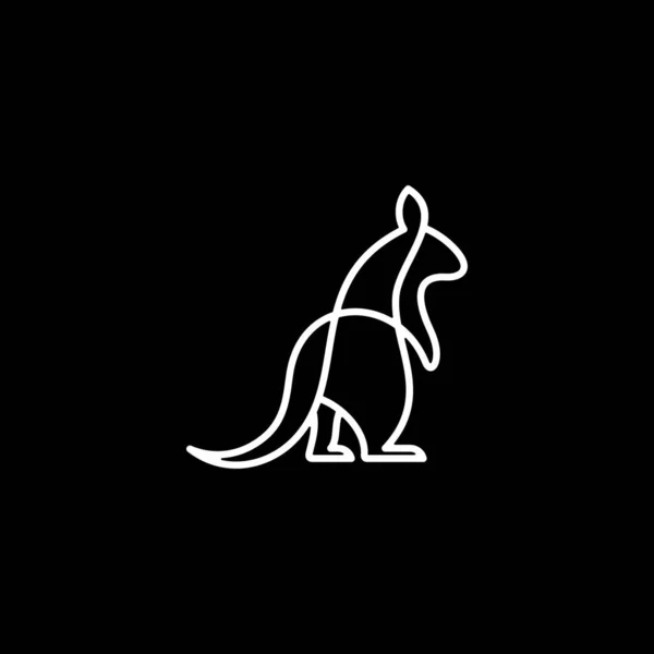 Animal Canguru Minimalista Logo Design — Vetor de Stock
