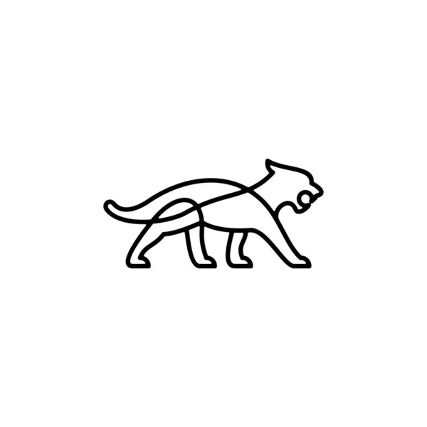 Minimalistyczny Projekt Logo Pantery Zwierząt — Wektor stockowy