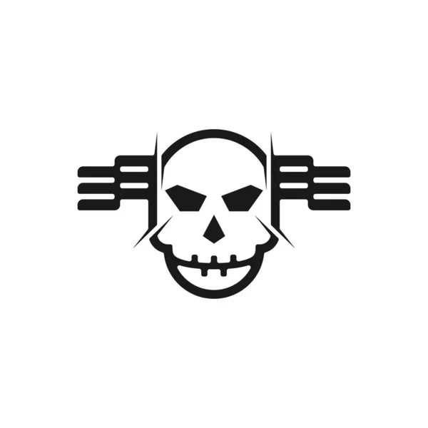 Totenkopf Flagge Vector Logo Design — Stockvektor
