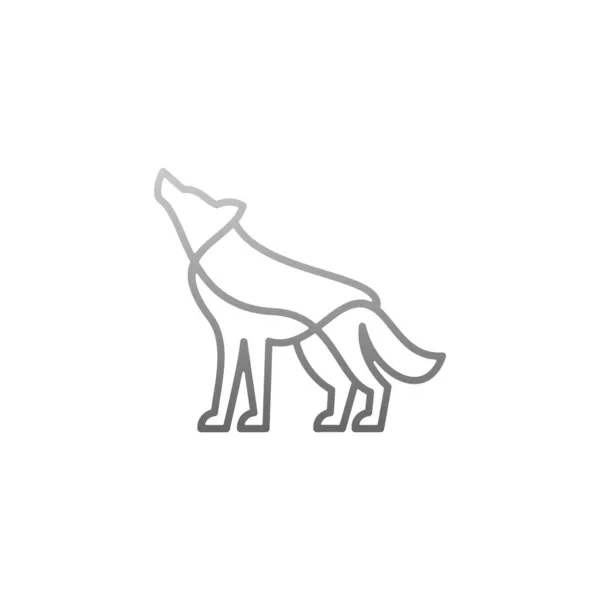 Animal Wolf Line Design Logotipo Criativo —  Vetores de Stock