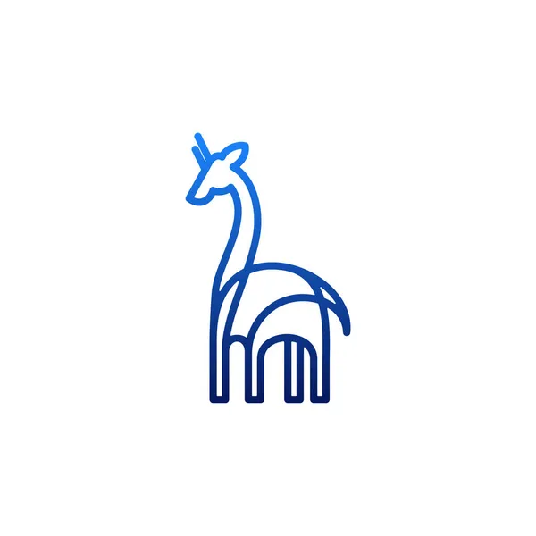 Жираф Минималистский Логотип Животных — стоковый вектор