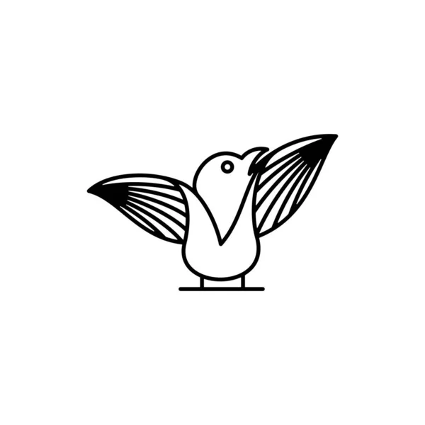 鳥の動物ミニマリストのロゴデザイン — ストックベクタ