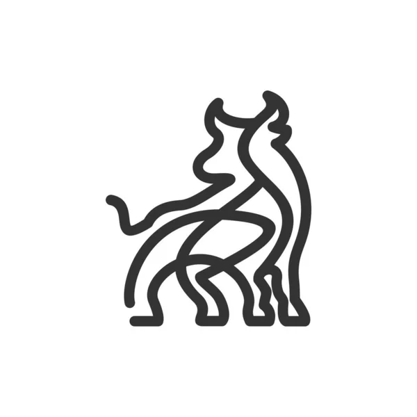 Animal Bull Minimalista Logo Design — Vetor de Stock