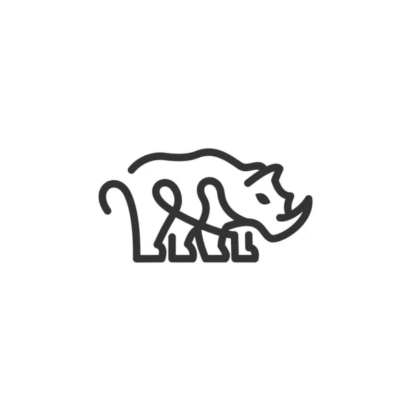 Design Minimaliste Logo Animal Rhino — Image vectorielle