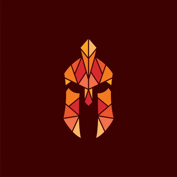 Projekt Logo Kasku Spartan Pixel — Wektor stockowy