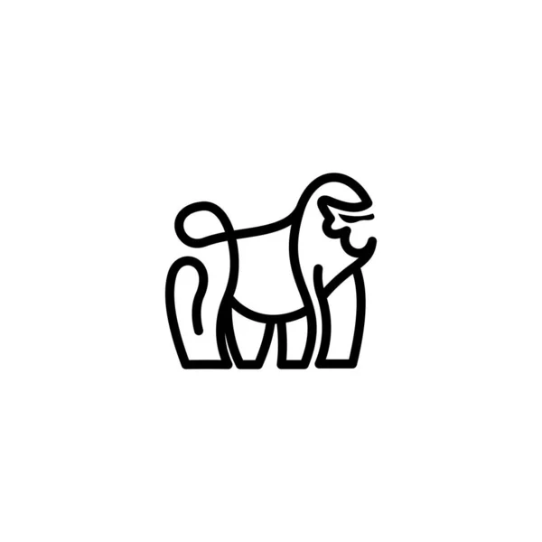 Gorilla Minimalistisk Kreativ Logotyp Design — Stock vektor