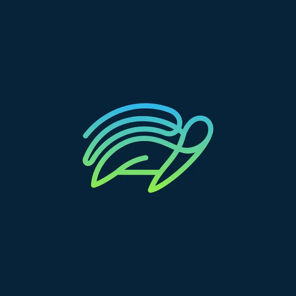 Hayvan Kaplumbağa Hattı Logosu Tasarımı — Stok Vektör