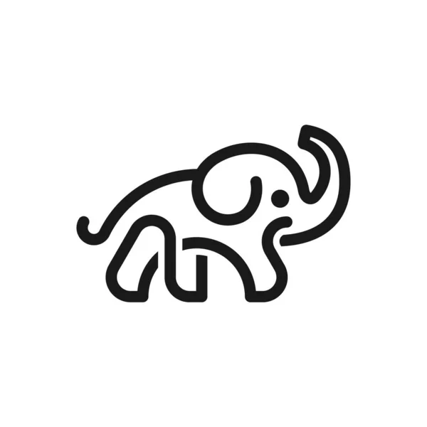 Elephant Line Creative Logo Dizájn — Stock Vector