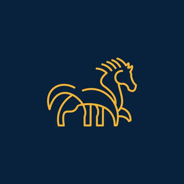 Cheval Monoline Creative Logo Design — Image vectorielle