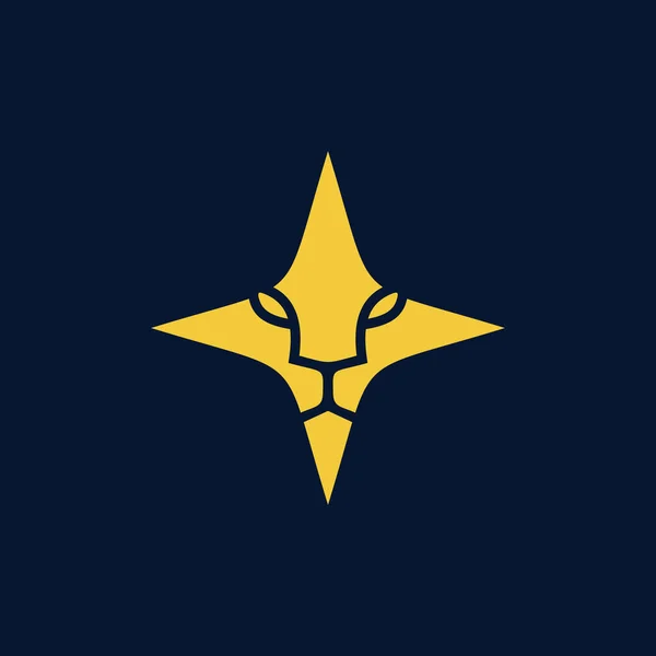 Diseño Elegante Del Logotipo Lion Star — Archivo Imágenes Vectoriales