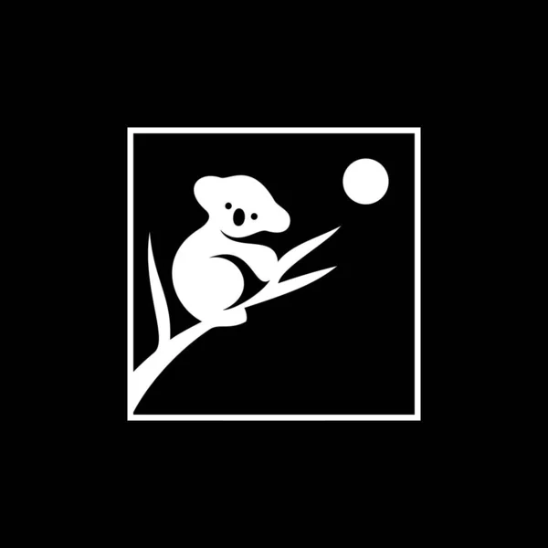 Koala Animal Moon Logo Design — Stockvektor