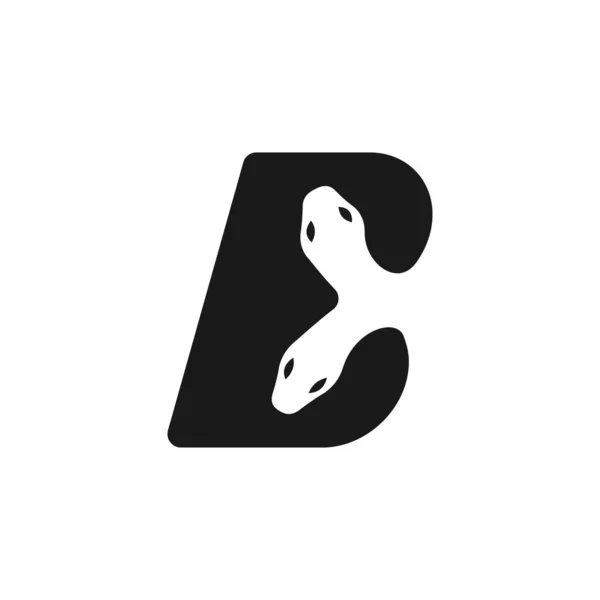 Levél Snake Creative Logo Design — Stock Vector