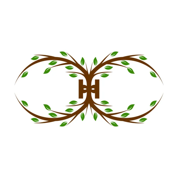 Scrisoare Tree Design Logo Uri Afaceri — Vector de stoc