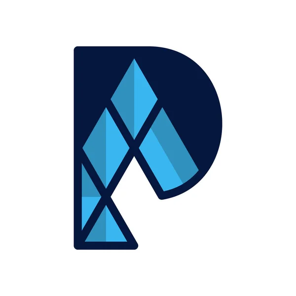 Huruf Polygon Logo Design - Stok Vektor