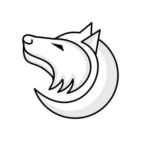 Linha Animal Lobo Design Logotipo Criativo —  Vetores de Stock