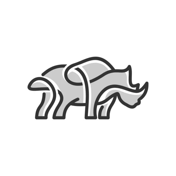 Kreatives Logo Design Der Rhino Line — Stockvektor
