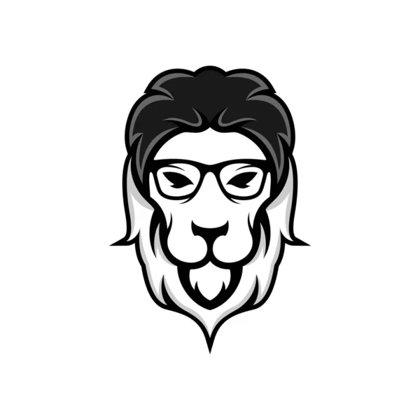 Diseño Logotipo Gafas Sol Cool Lion — Vector de stock