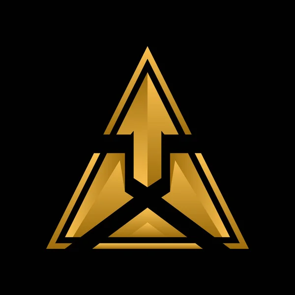 Lion Animal Triangle Logo Design — Stock Vector