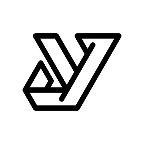 Letra Monogram Line Diseño Logo — Archivo Imágenes Vectoriales