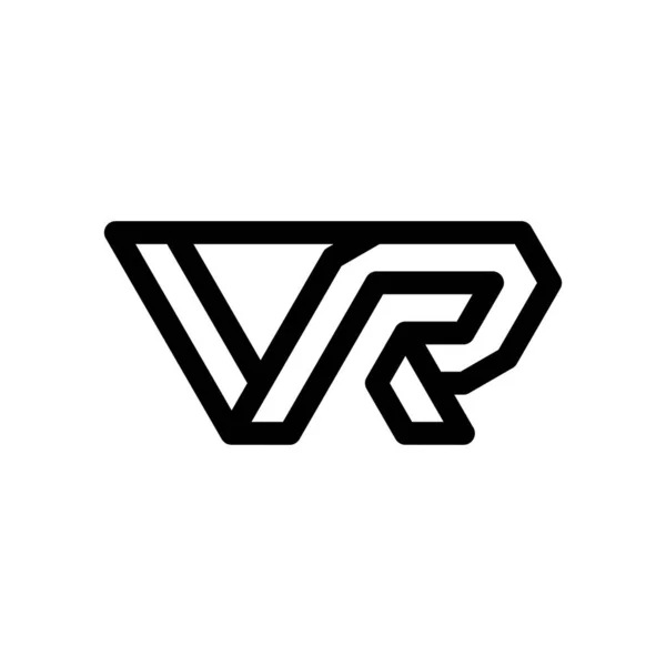 手紙Vr Monoline Logo Design — ストックベクタ