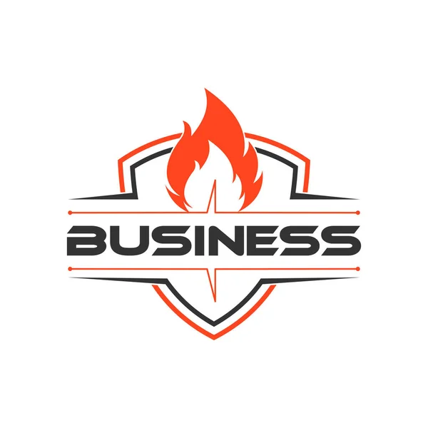 Fire Shield Design Logotipo Criativo —  Vetores de Stock