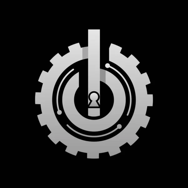 Diseño Del Logotipo Del Negocio Del Engranaje Bloqueo — Vector de stock
