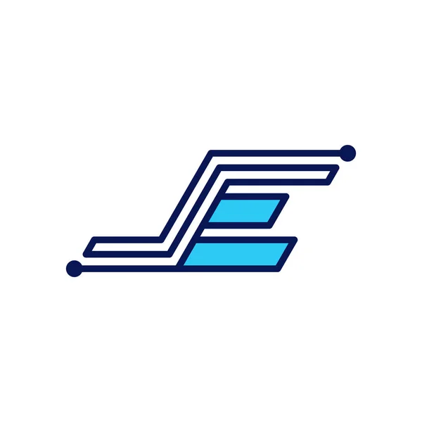 Harfi Teknoloji Hattı Logo Tasarımı — Stok Vektör