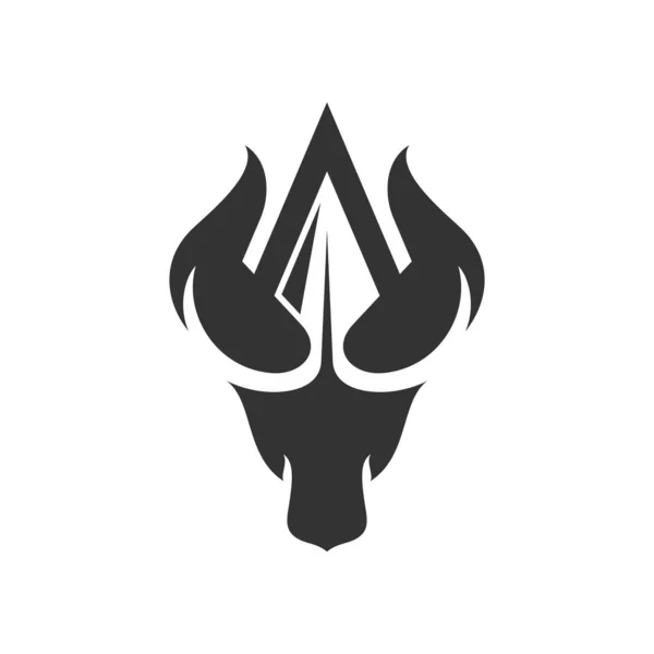 Hayvan Boğa Mızrağı Logosu Tasarımı — Stok Vektör