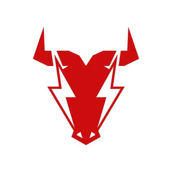 Animal Bull Thunder Business Logo Design — 스톡 벡터