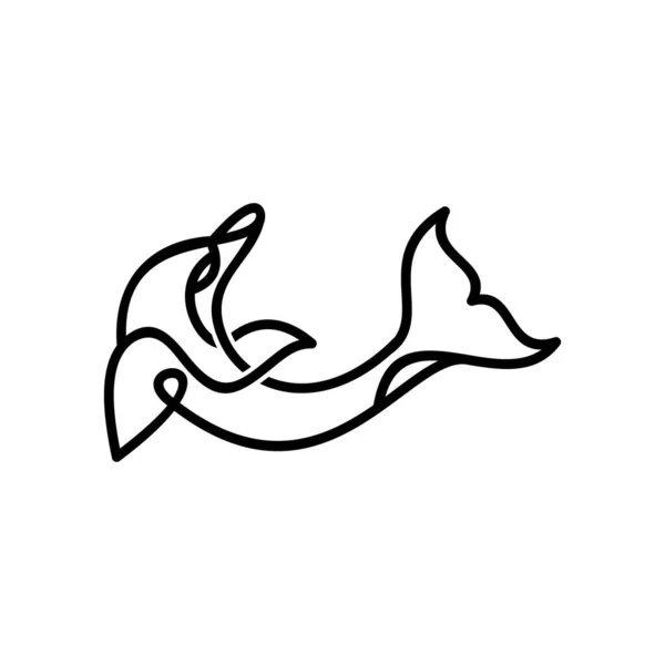 Desain Animal Dolphin Business Logo - Stok Vektor