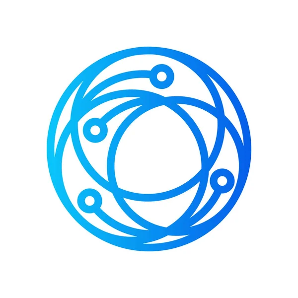 Circle Tech Abstrakt Logotyp Design — Stock vektor