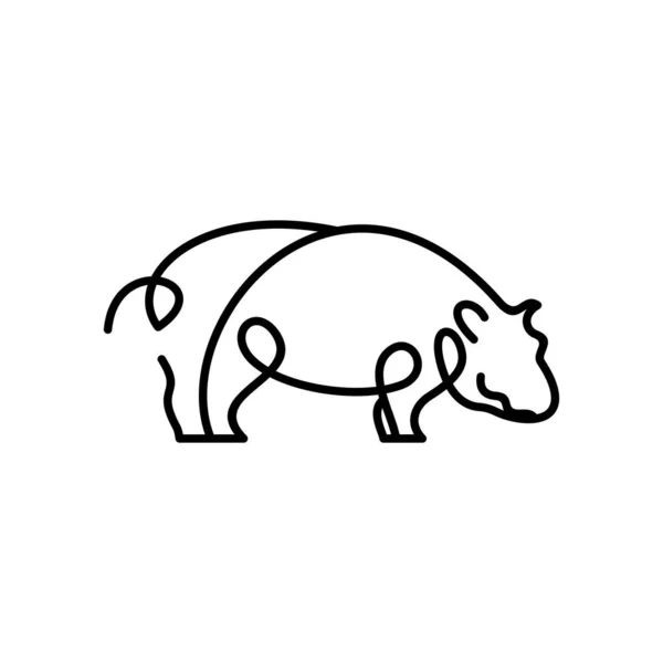 Animal Hippo Business Logo Dizájn — Stock Vector