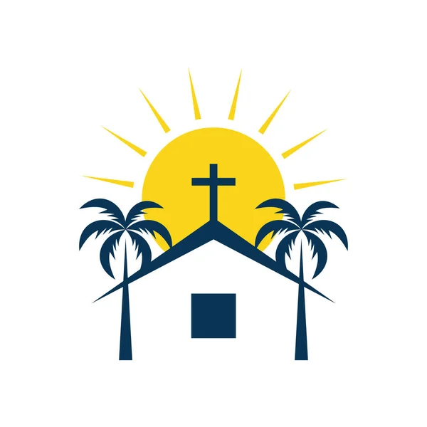 Home Kirche Palm Vector Design — Stockvektor