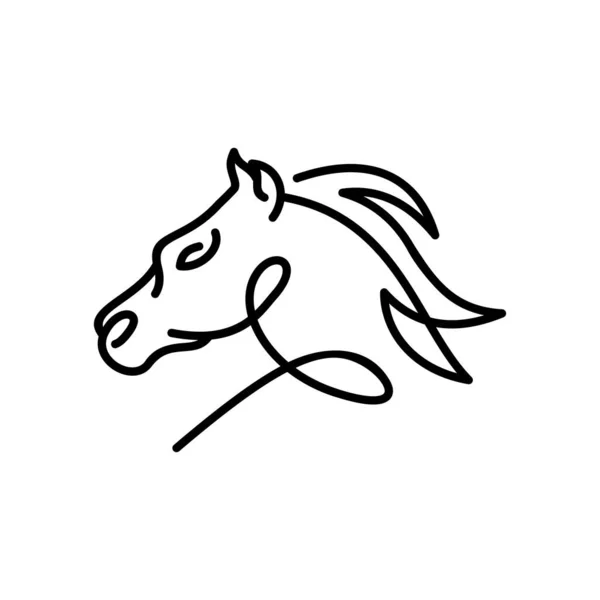 Animal Horse Line Diseño Logo — Vector de stock