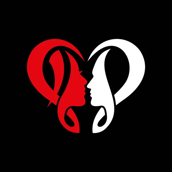 Love Dating Business Projektowanie Logo — Wektor stockowy