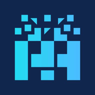 Harf HH Piksel İş Logosu Tasarımı