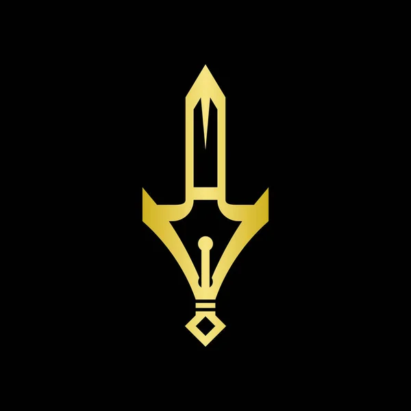 Sword Pen Business Logo Design — Stock vektor