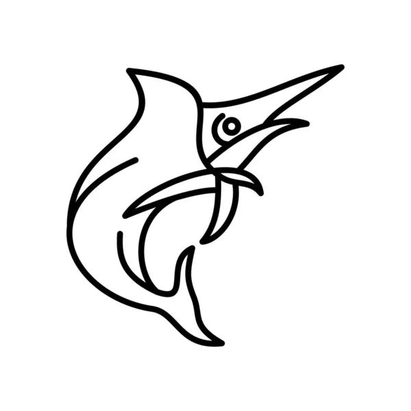 Marlin Animal Line Business Logo Design — 스톡 벡터