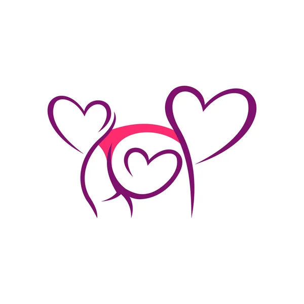 Butt Love Sexy Business Logo Design — Wektor stockowy
