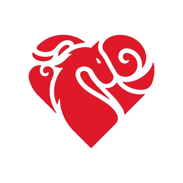 Końska Miłość Biznes Logo Design — Wektor stockowy