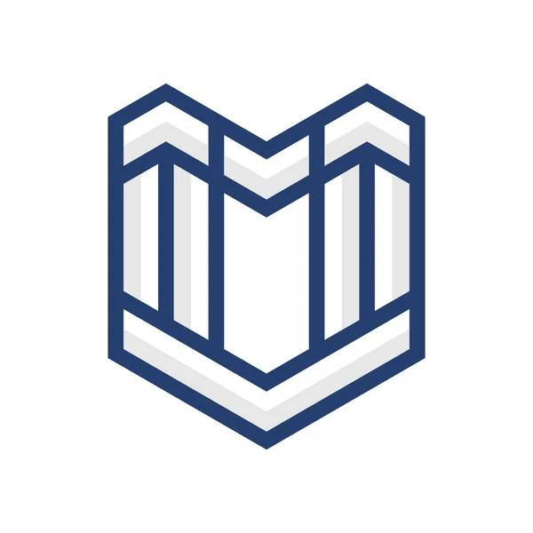 Letter Shield Building Logo Design — Stock Vector