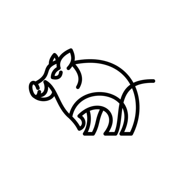 Ligne Sanglier Animal Minimaliste Logo Design — Image vectorielle