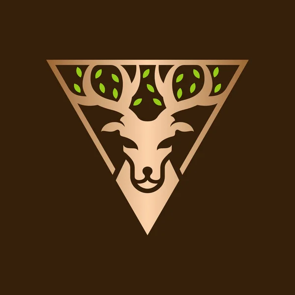 Animal Hirsch Baum Kreatives Logo Design — Stockvektor