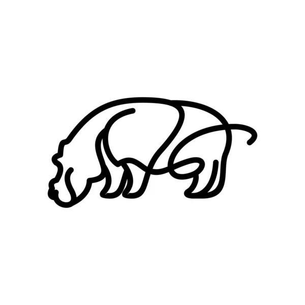 Animal Hippo Line Minimalista Logó Tervezés — Stock Vector