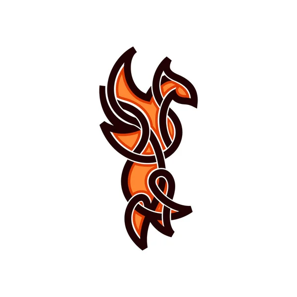 Animal Phoenix Voar Glyph Logo Design — Vetor de Stock