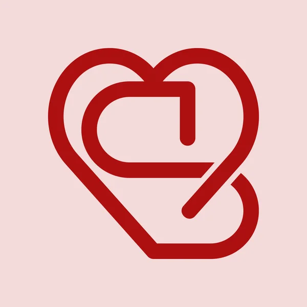 List Love Minimalistyczny Projekt Logo — Wektor stockowy