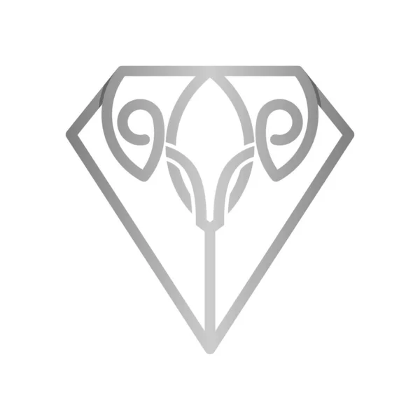 Diamond Ram Line Business Logo Design — Stok Vektör