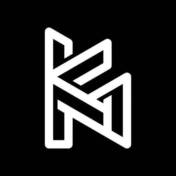 Levél Monogram Line Logo Design — Stock Vector