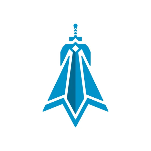 Paper Plane Sword Business Logo Design — Stok Vektör
